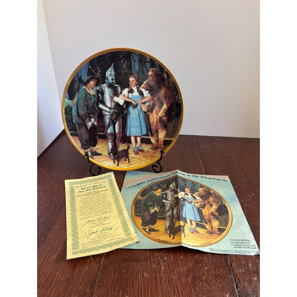 Hamilton Collection Wizard of Oz We're Off to See the Wizard Plate 23K Gold Rim